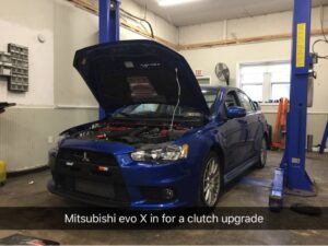 Mitsubishi Evo X in for a clutch upgrade