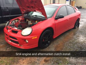 SRT4 engine and aftermarket clutch install